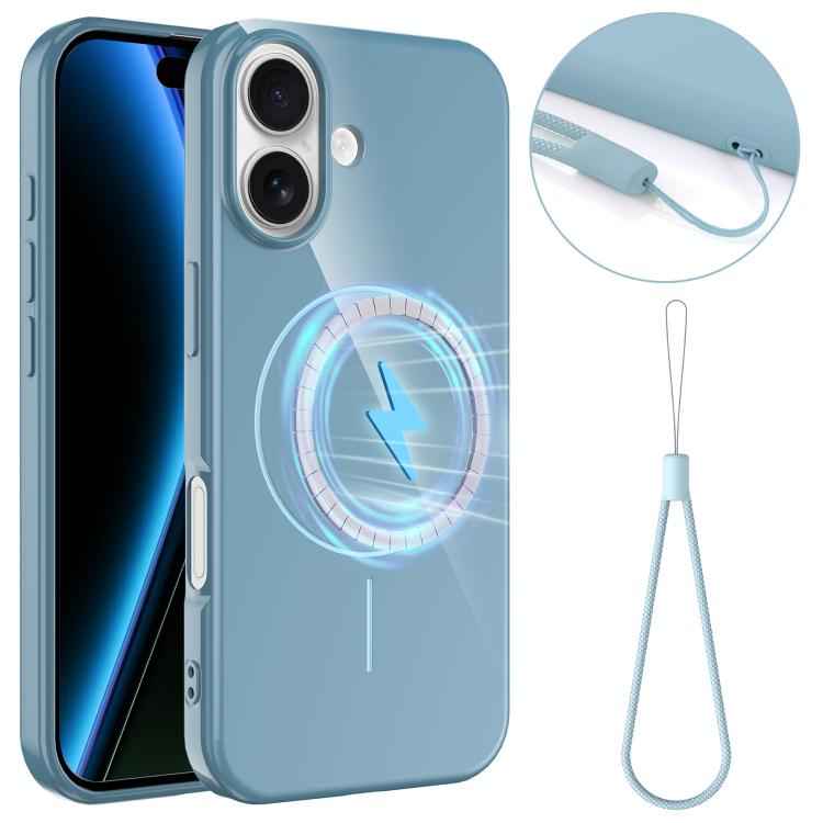 Glossy TPU Shockproof MagSafe Phone Case with Lanyard