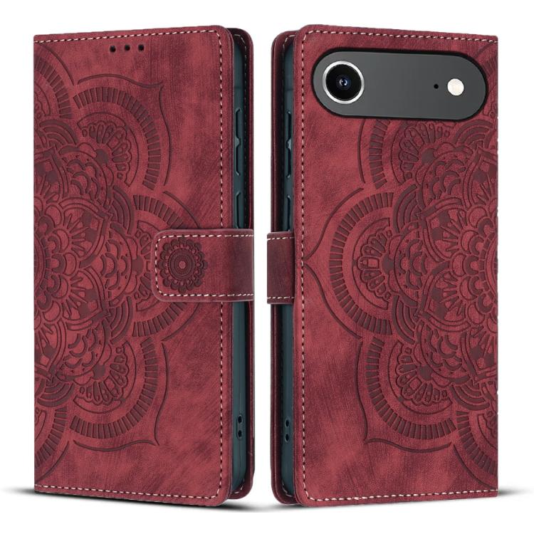Mandala Embossed Retro Frosted Leather Phone Case