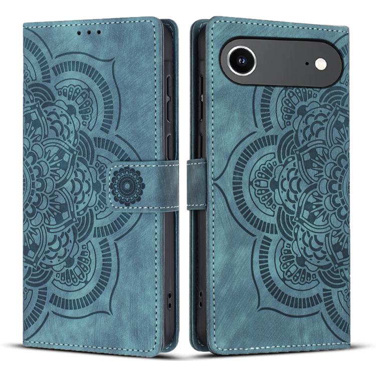 Mandala Embossed Retro Frosted Leather Phone Case