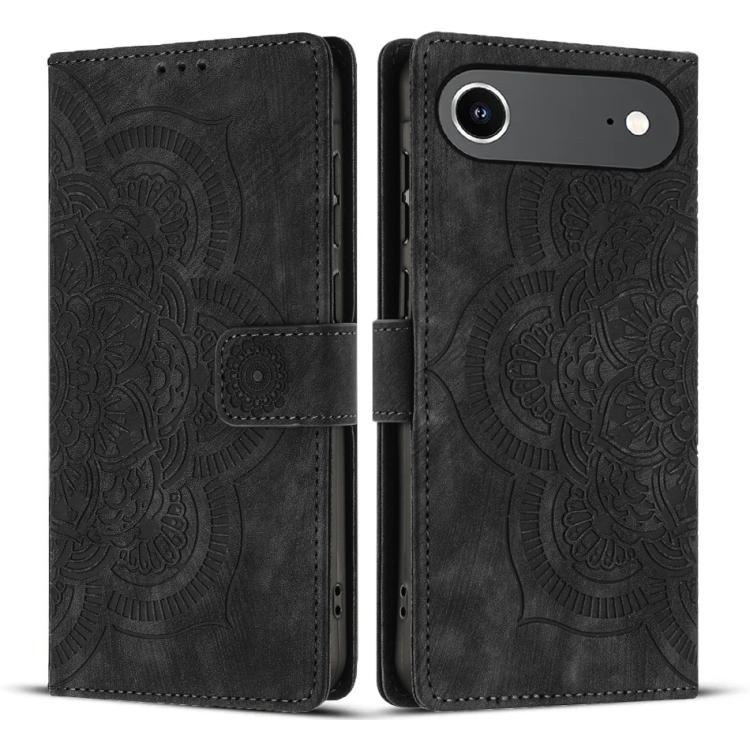 Mandala Embossed Retro Frosted Leather Phone Case
