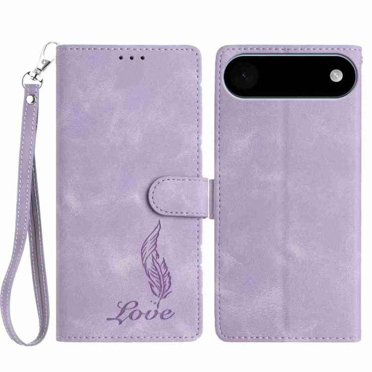 Skin Feel Embossed Feather Leather Phone Case