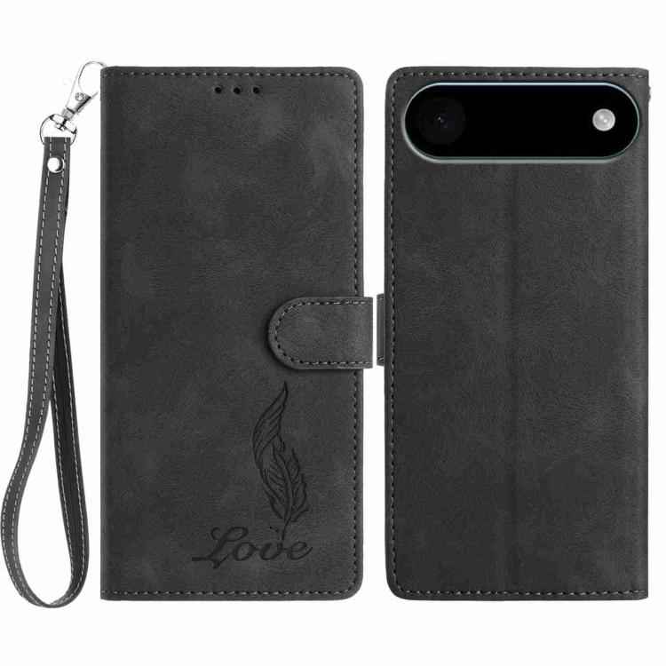 Skin Feel Embossed Feather Leather Phone Case