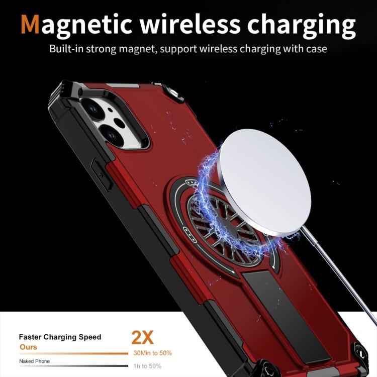 Shockproof Kickstand Metallic Shaft MagSafe Phone Case