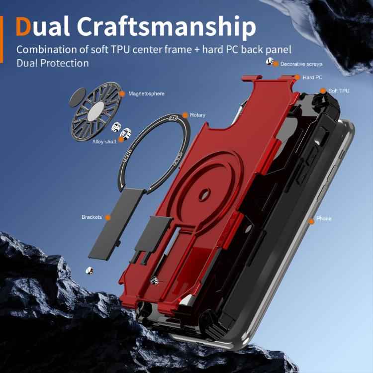 Shockproof Kickstand Metallic Shaft MagSafe Phone Case