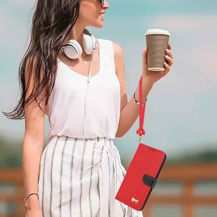 Metal Bow Leather Phone Case with Hand Strap