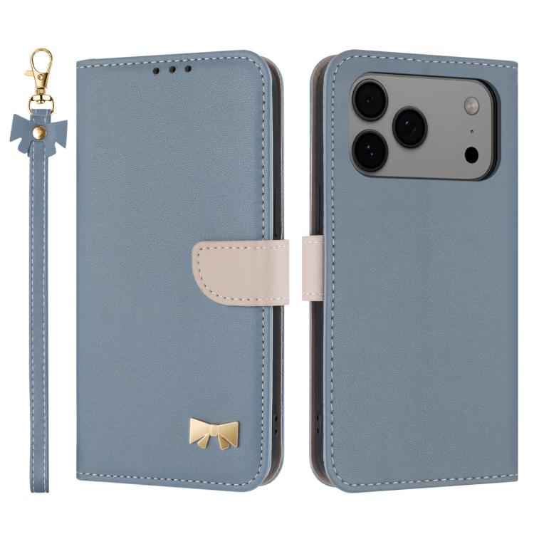Metal Bow Leather Phone Case with Hand Strap