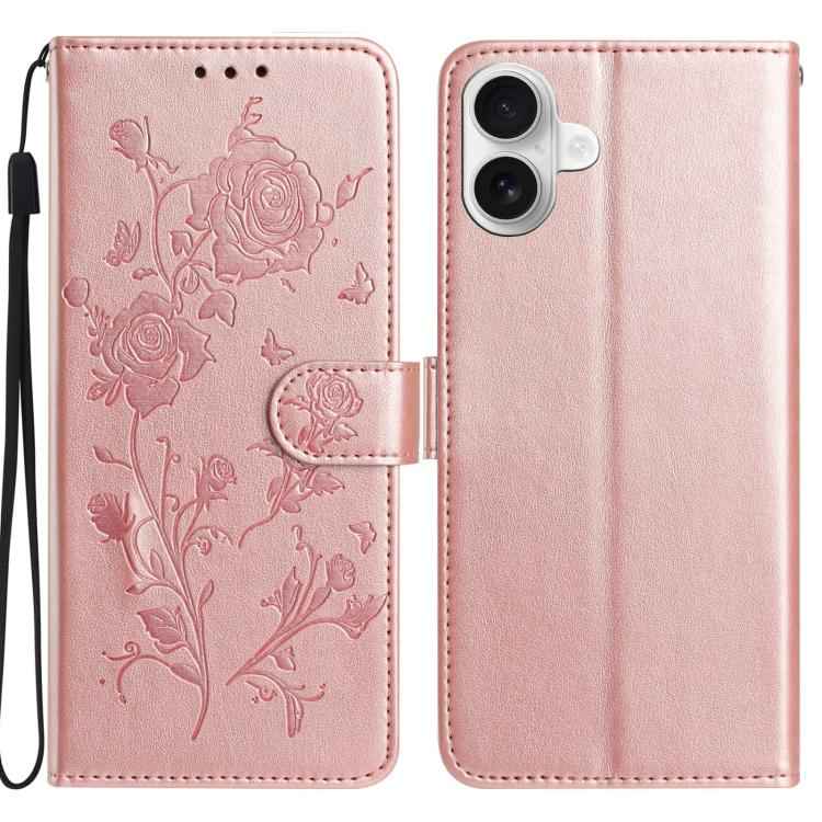 Rose Flower Embossing Pattern Leather Phone Case