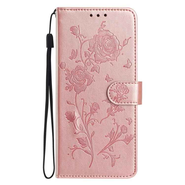 Rose Flower Embossing Pattern Leather Phone Case