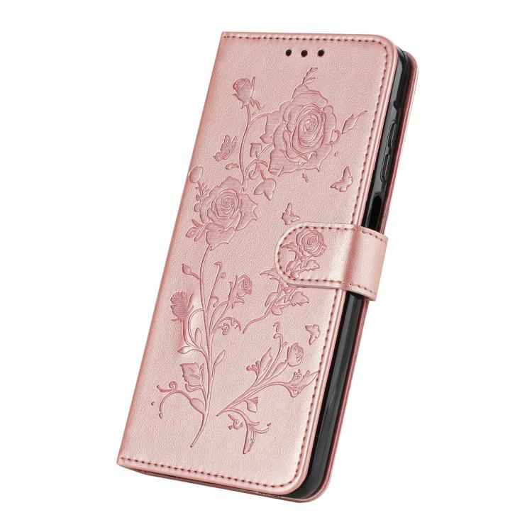 Rose Flower Embossing Pattern Leather Phone Case