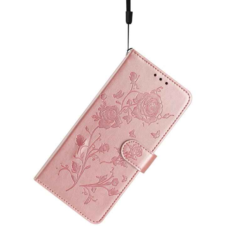 Rose Flower Embossing Pattern Leather Phone Case