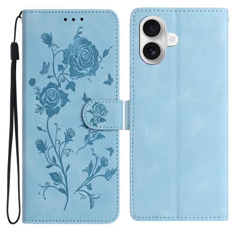 Rose Flower Embossing Pattern Leather Phone Case