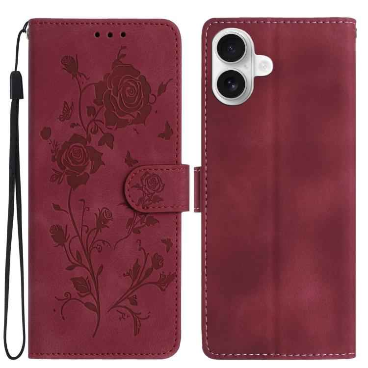 Rose Flower Embossing Pattern Leather Phone Case