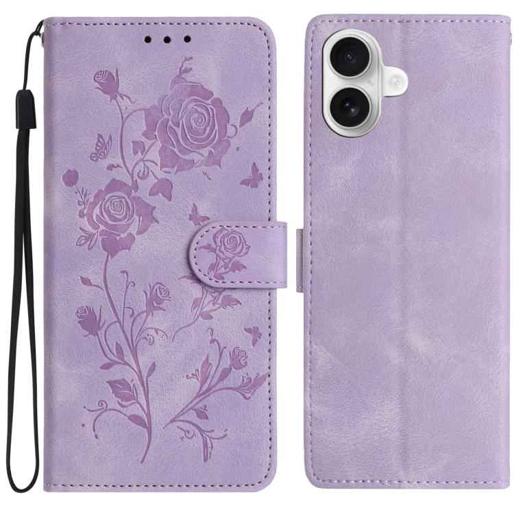 Rose Flower Embossing Pattern Leather Phone Case