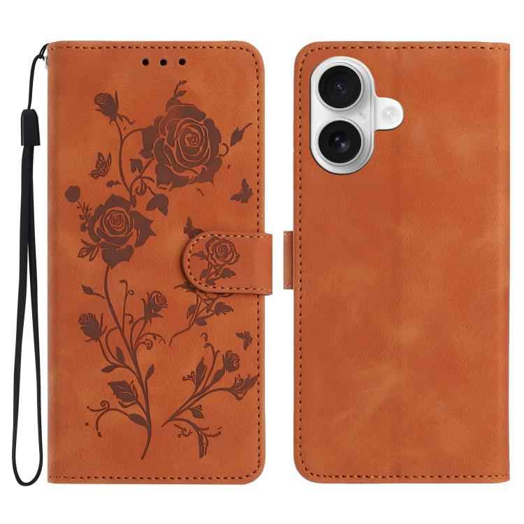 Rose Flower Embossing Pattern Leather Phone Case