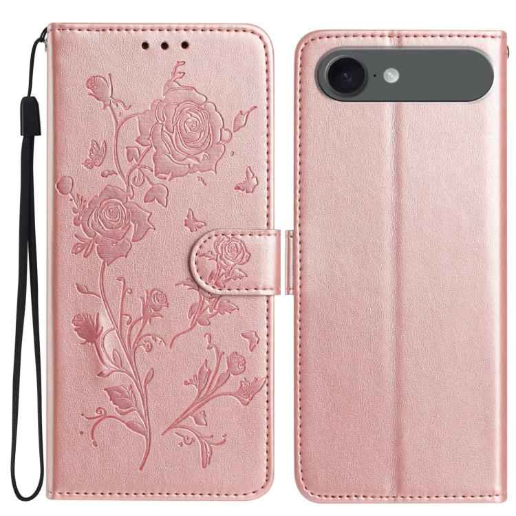 Rose Flower Embossing Pattern Leather Phone Case