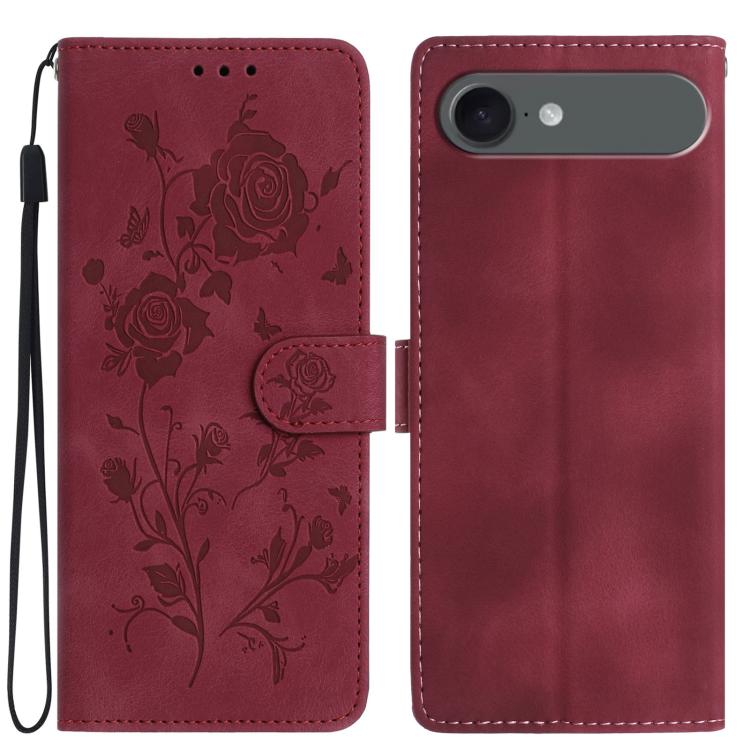 Rose Flower Embossing Pattern Leather Phone Case