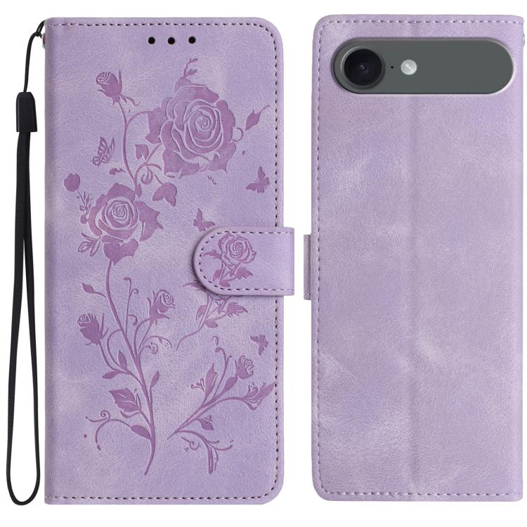 Rose Flower Embossing Pattern Leather Phone Case