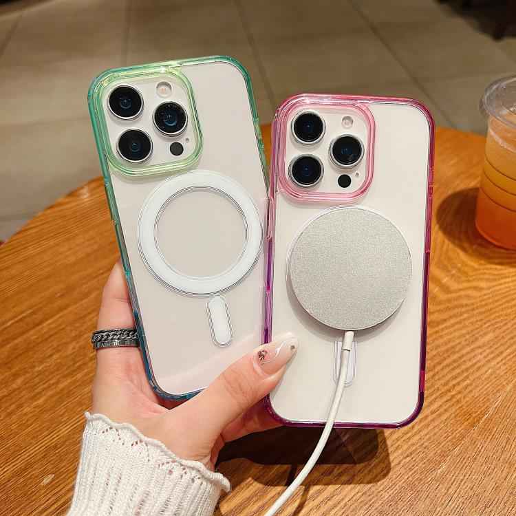 Contrast Color Gradient Transparent MagSafe Phone Case