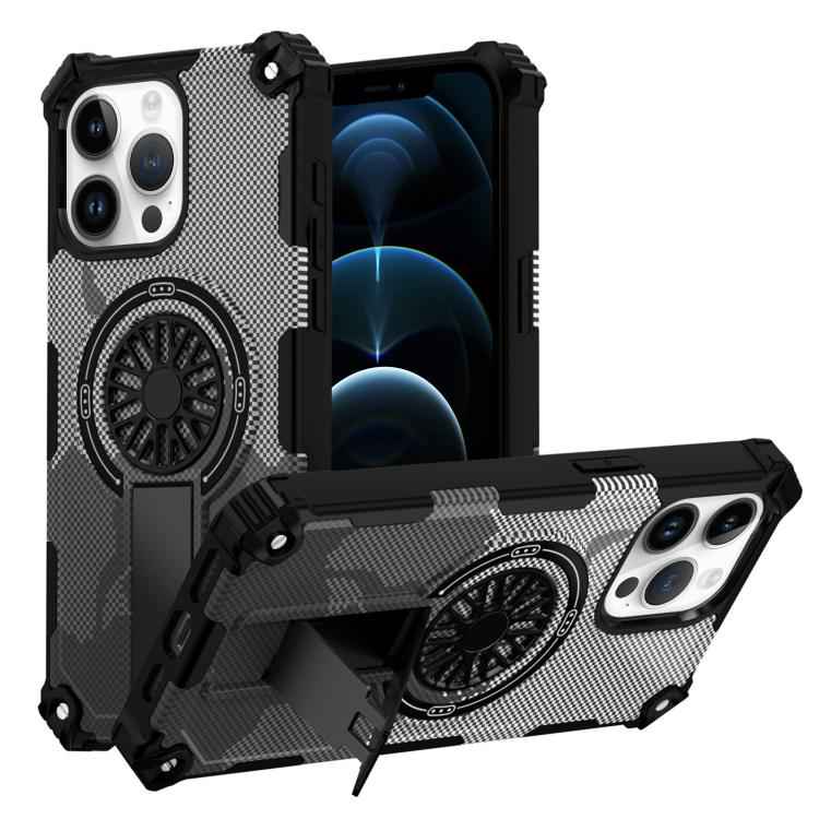 Camouflage Kickstand Rotating Shaft MagSafe Phone Case