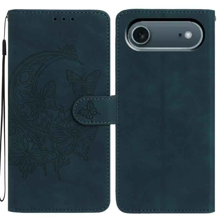 Moonlit Butterfly Dance Pattern Embossed Leather Phone Case