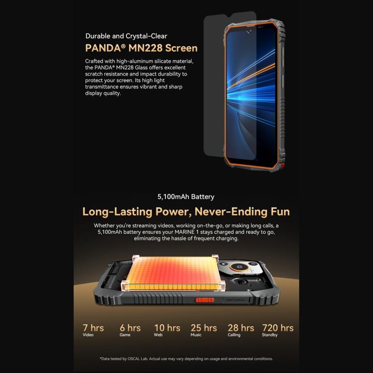 Blackview Oscal Marine 1 - 6.56 inch, Android 15, Unisoc UMS9230E T615 Octa Core, 4G Network, OTG, NFC, 4GB+128GB Storage
