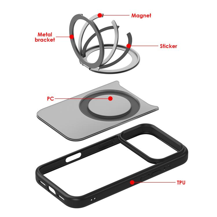 Funda para teléfono Kalebol MagSafe - Soporte híbrido de TPU acrílico esmerilado