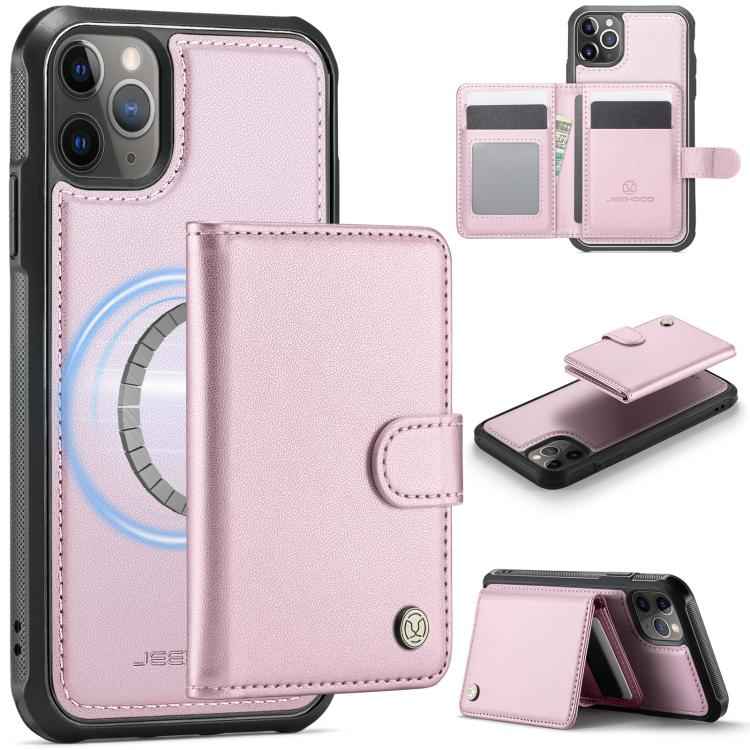 JEEHOOD J09 Buckle Card Bag MagSafe Magnetic Style RFID Leather Phone Case
