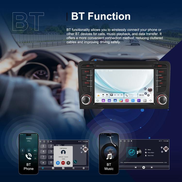 Para Audi A3 8P 2003-2012 Android 15 7 pulgadas Smart Central Control Car GPS Navigator Car MP5 Player, Estándar + AHD + Micrófono, Estándar