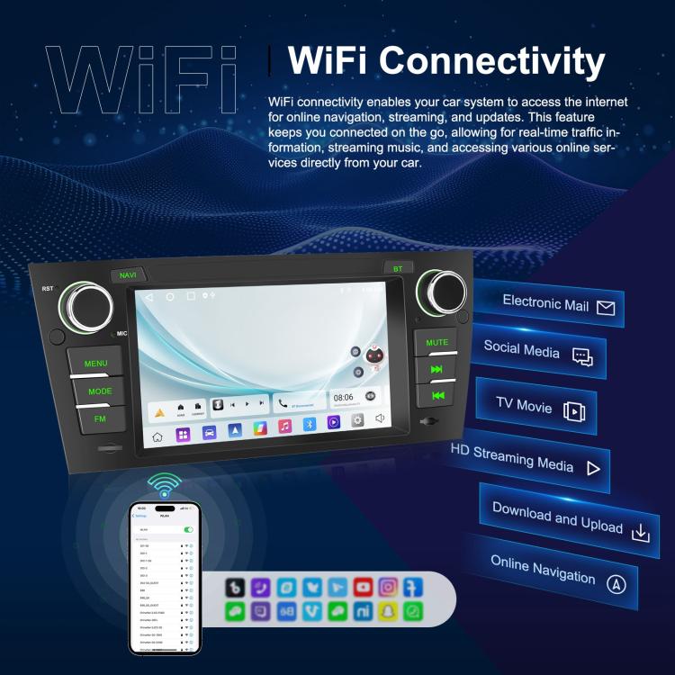 Para BMW Serie 3 E90 Android 15 7 pulgadas CarPlay Car Navigation Reversing Image Integrated Machine, Standard, Standard+AHD+Microphone