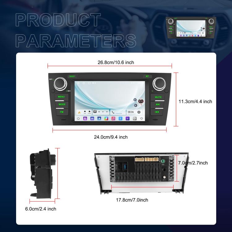 Para BMW Serie 3 E90 Android 15 7 pulgadas CarPlay Car Navigation Reversing Image Integrated Machine, Standard, Standard+AHD+Microphone