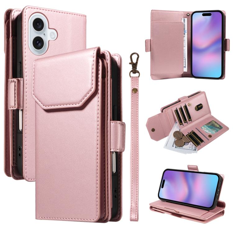 Multi Card Wallet Leather Phone Case with Strap