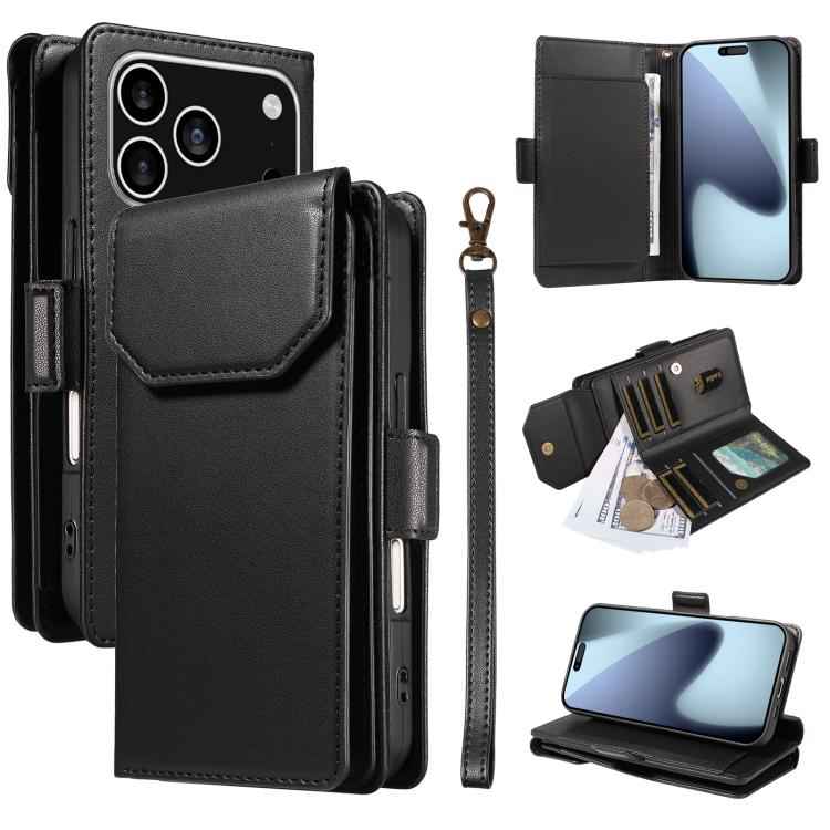 Multi Card Wallet Leather Phone Case with Strap