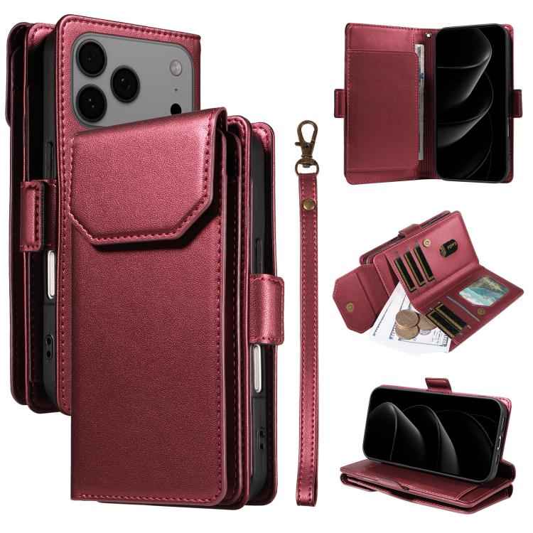 Multi Card Wallet Leather Phone Case with Strap