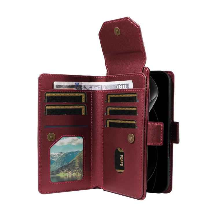 Multi Card Wallet Leather Phone Case with Strap