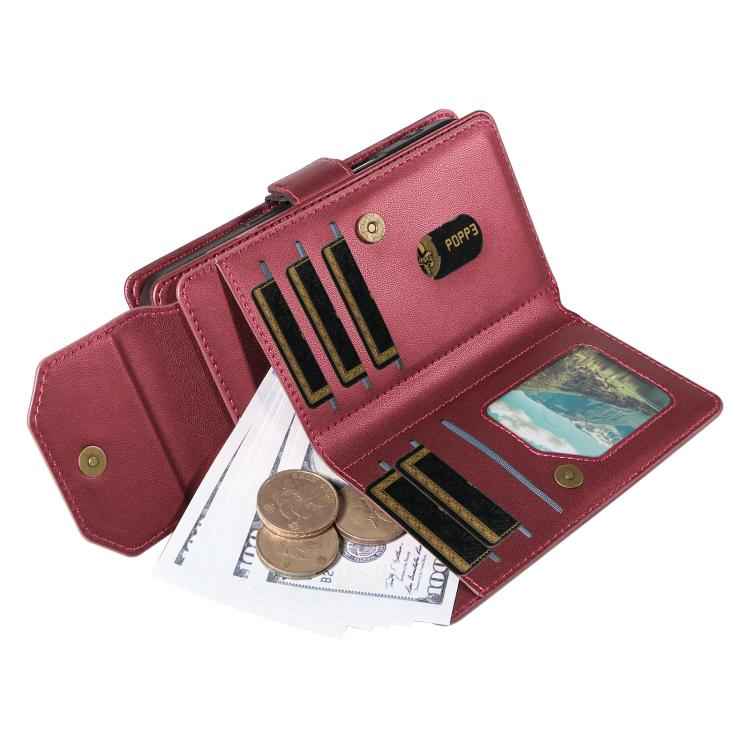 Multi Card Wallet Leather Phone Case with Strap