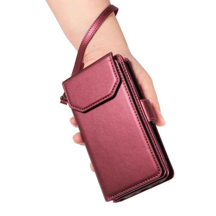 Multi Card Wallet Leather Phone Case with Strap