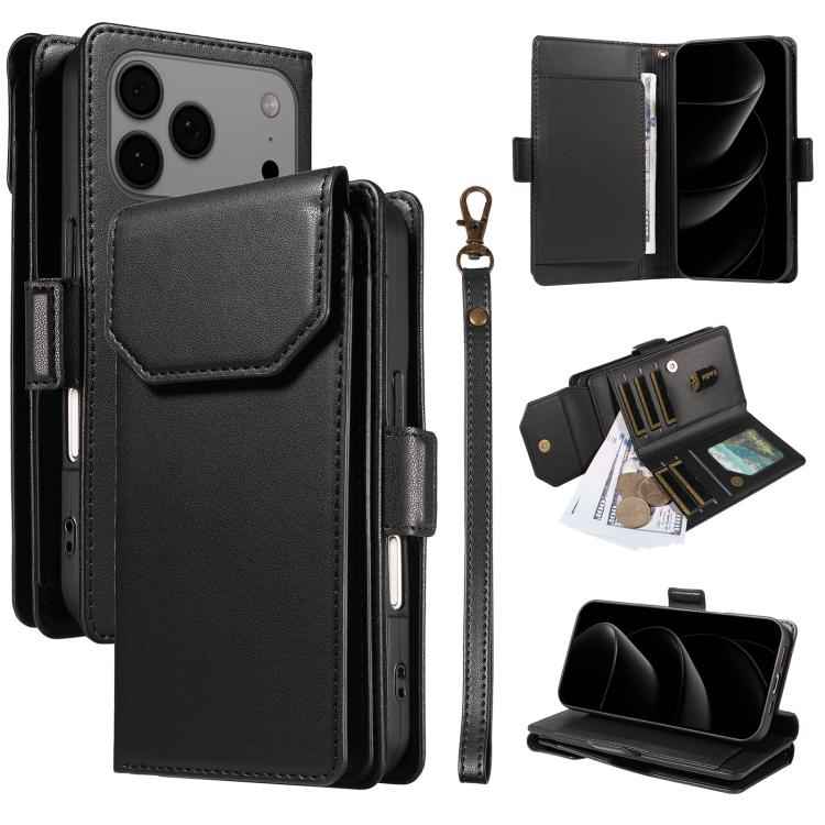 Multi Card Wallet Leather Phone Case with Strap