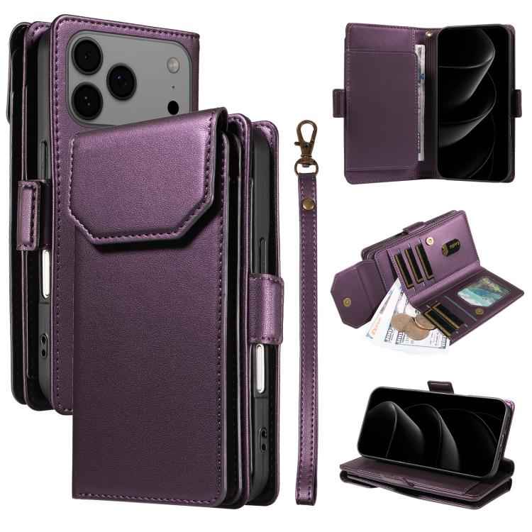 Multi Card Wallet Leather Phone Case with Strap