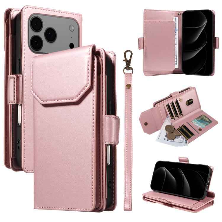 Multi Card Wallet Leather Phone Case with Strap