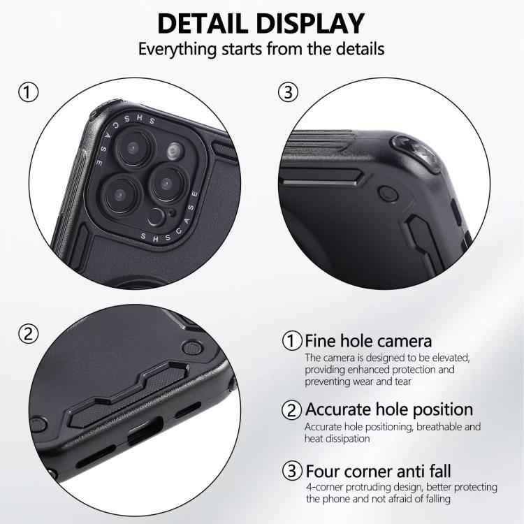 Three-core Mecha 360 Degree Rotation Magnetic Holder Phone Case