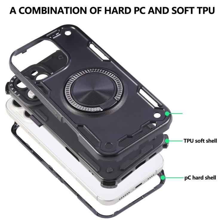 Three-core Mecha 360 Degree Rotation Magnetic Holder Phone Case