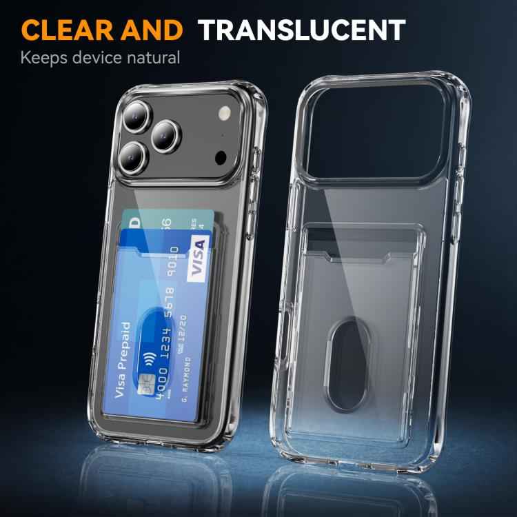 Crystal Clear Card Slot PC Hybrid TPU Phone Case