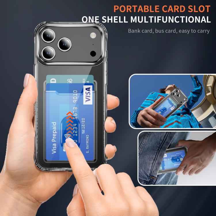 Crystal Clear Card Slot PC Hybrid TPU Phone Case