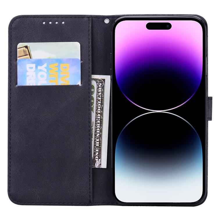 Retro Skin Feel Butterflies Embossing Horizontal Flip Leather Phone Case