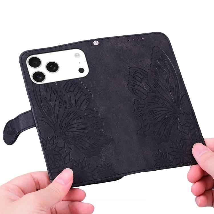Retro Skin Feel Butterflies Embossing Horizontal Flip Leather Phone Case