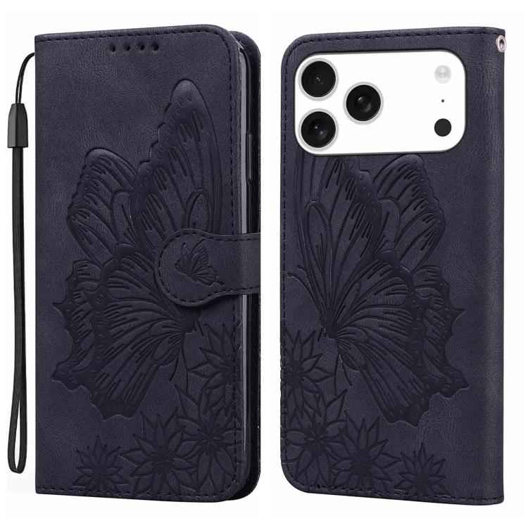Retro Skin Feel Butterflies Embossing Horizontal Flip Leather Phone Case