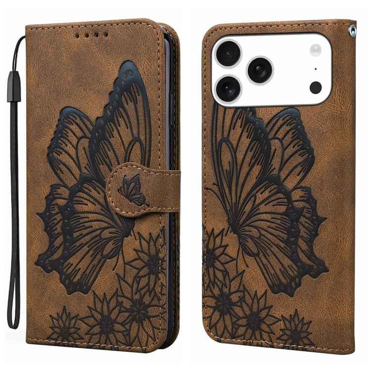 Retro Skin Feel Butterflies Embossing Horizontal Flip Leather Phone Case