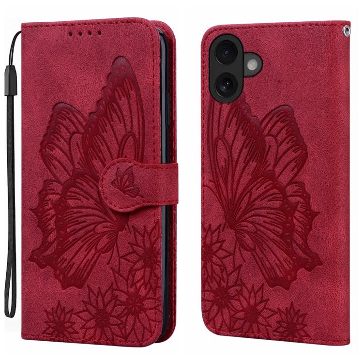 Retro Skin Feel Butterflies Embossing Horizontal Flip Leather Phone Case