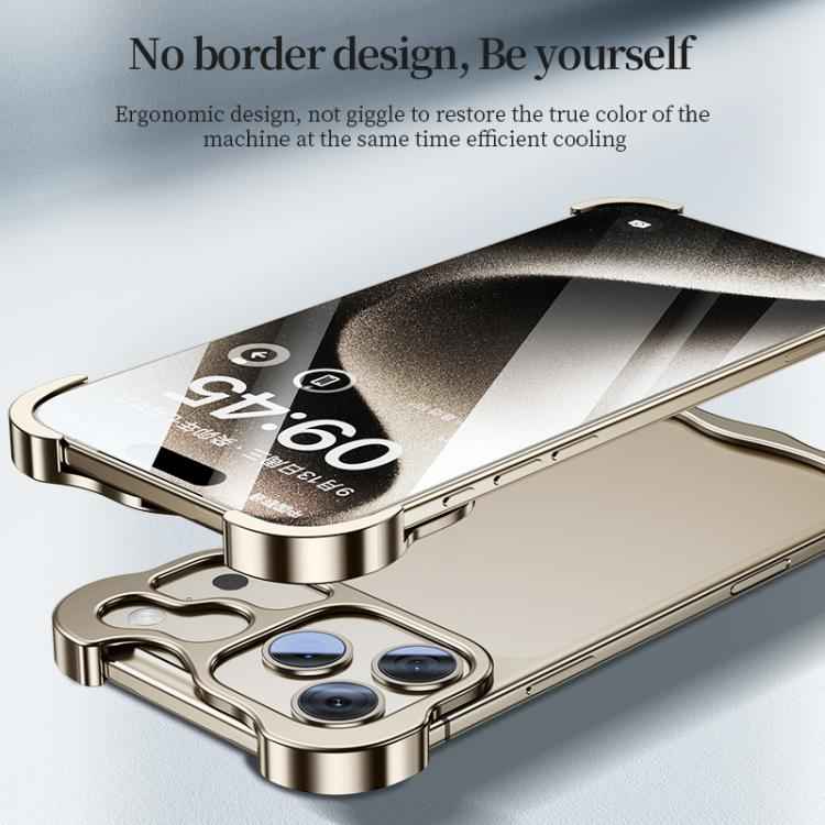 Frameless Metal Corner Pad Phone Case with Lens Film