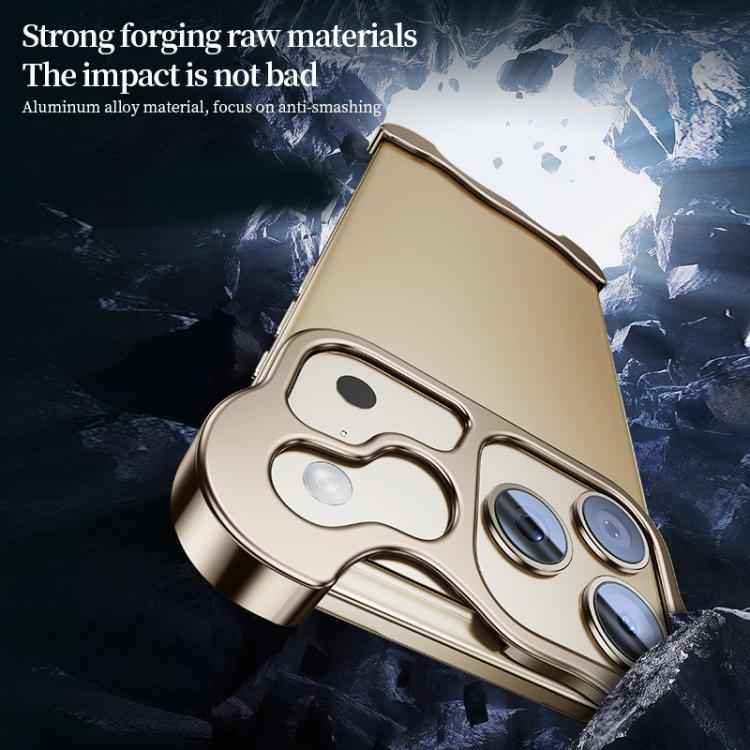 Frameless Metal Corner Pad Phone Case with Lens Film